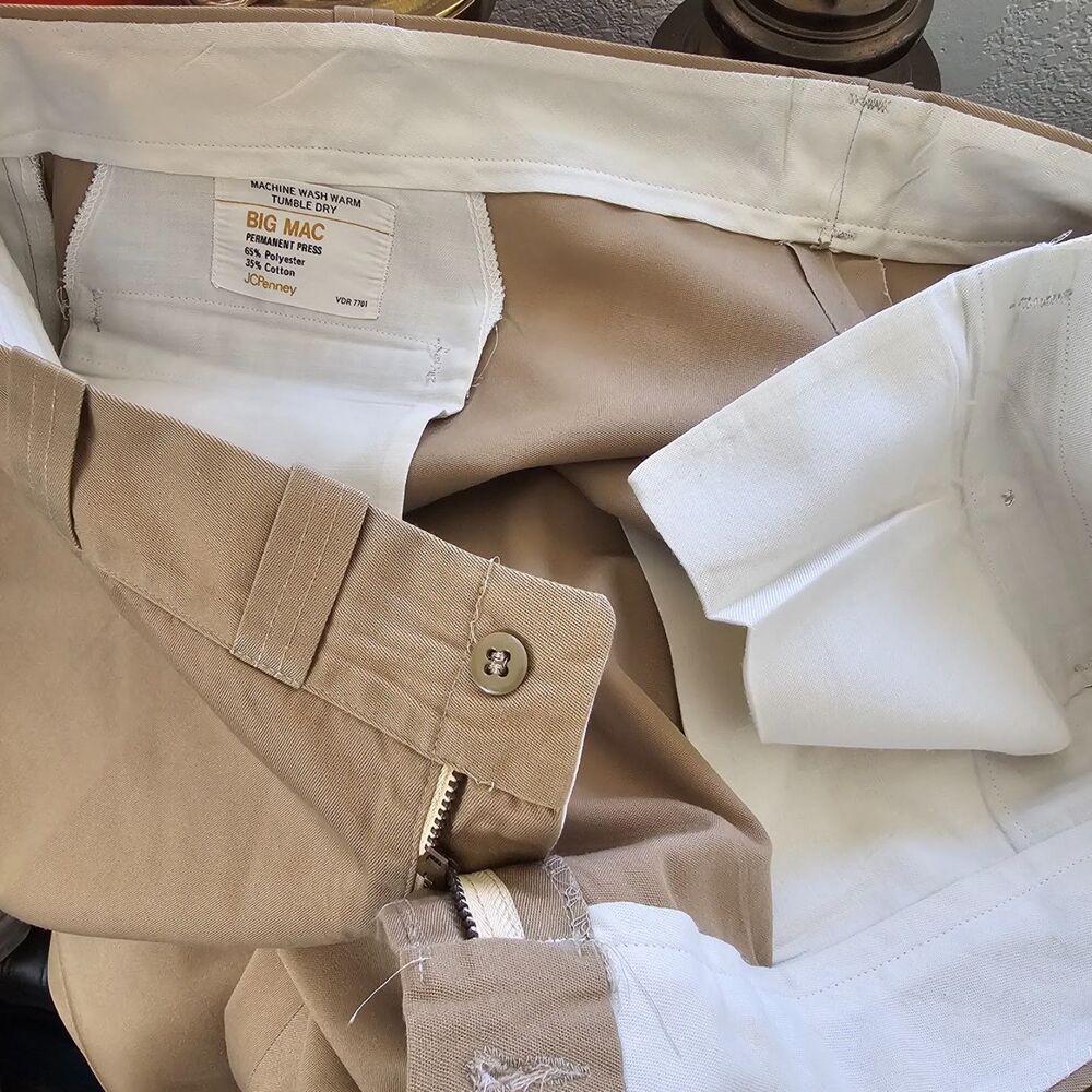 Vintage 70s 80s JCPenney Big Mac Permanent Press Twill Work Pants Khaki Chino